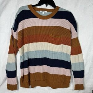 Madewell Women's Striped Knit Pocket Pullover Sweater‎ Size Small